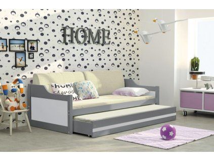 Dětská postel David s přistýlkou 200cm - barva grafit