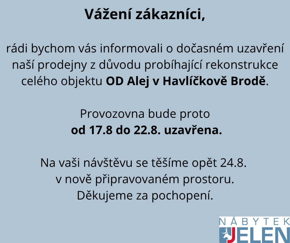 Zavření prodejny v Havlíčkově Brodě