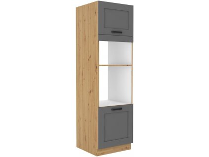 Skříň pro troubu a mikrovlnnou troubu LUNY 48 (60 cm) dustgrey / dub artisan