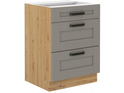 Dolní skříňka LUNY 7 (60 cm) claygrey / dub artisan