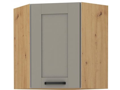 Horní rohová skříňka LUNY 21 (58x58 / 72 cm) claygrey / dub artisan