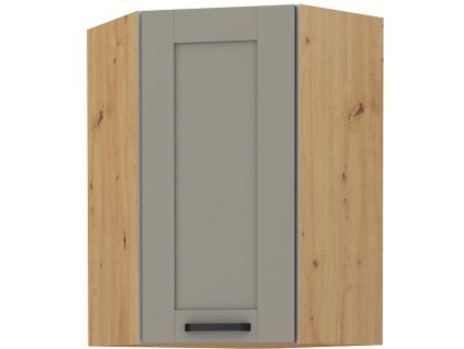 Horní rohová skříňka LUNY 38 (58x58 / 90 cm) claygrey / dub artisan