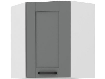 Horní rohová skříňka LUNY 21 (58x58 / 72 cm) dustgrey / bílá