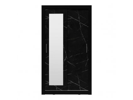 Šatní skříň IN BOX 120 se zrcadlem - černá / black royal
