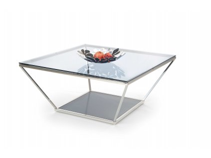 Skleněný konferenční stolek Fabiola - stříbrná