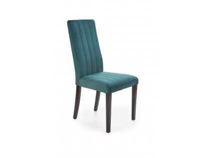 Židle DIEGO 2 černá / prošívané sametové pruhy - MONOLITH 37 (tmavě zelená)