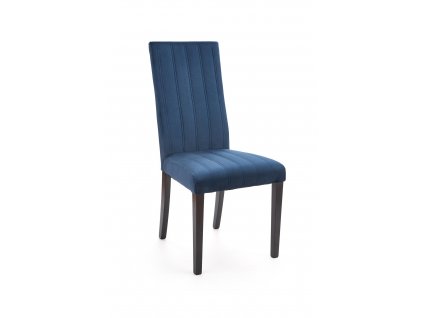 Židle DIEGO 2 černá / prošívané sametové pruhy - MONOLITH 77 (námořnická modrá)