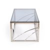 Skleněný konferenční stolek UNIVERSE KVADRÁT - stříbrná
