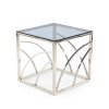 Skleněný konferenční stolek UNIVERSE KVADRÁT - stříbrná
