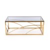 Skleněný konferenční stolek UNIVERSE KVADRÁT - zlatá