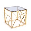 Skleněný konferenční stolek UNIVERSE KVADRÁT - zlatá