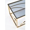Skleněný konferenční stolek UNIVERSE KVADRÁT - zlatá
