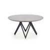 Jídelní kulatý stůl GUSTIMO - šedý mramor / černá