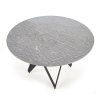 Jídelní kulatý stůl GUSTIMO - šedý mramor / černá