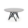 Jídelní kulatý stůl GUSTIMO - šedý mramor / černá