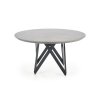 Jídelní kulatý stůl GUSTIMO - šedý mramor / černá