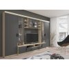 Obývací stěna PARIS - grafit MDF / dub sonoma