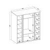 Šatní skříň KAJA 2LAM 2F 3S