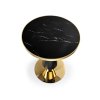 Jídelní kulatý stůl MOLINA - černý mramor / černá / zlatá