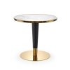 Jídelní kulatý stůl MORATA - bílý mramor / černá / zlatá