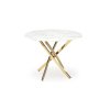 Jídelní kulatý stůl RAYMOND 2 - bílý mramor / zlatá