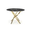 Jídelní kulatý stůl RAYMOND 2 - černý mramor / zlatá