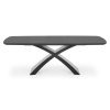 Jídelní rozkládací stůl SILVESTRO - tmavě šedá / černá