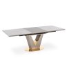 Jídelní rozkládací stůl VALENTINO - šedý mramor /světle šedá / zlatá