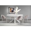 Jídelní rozkládací stůl VIVALDI - bílý mramor / bílá