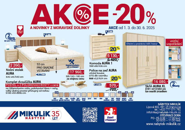 Komody a police nyní s 20% slevou!