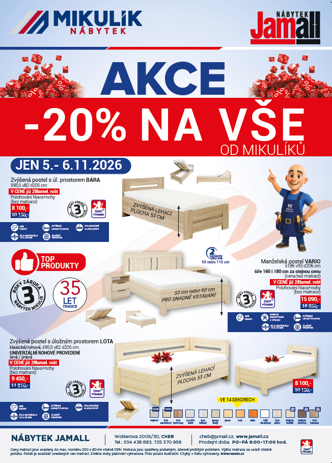 Nábytek Mikulík v Chebu: 20% sleva na český nábytek