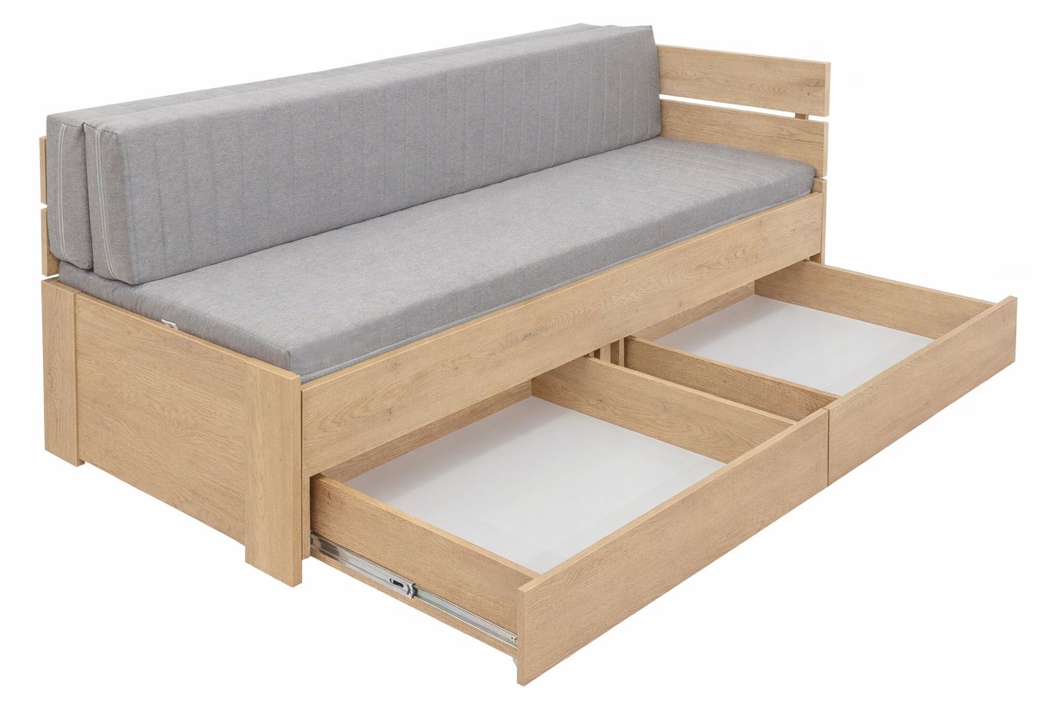 Vizualizace ložnice s úložnou postelí