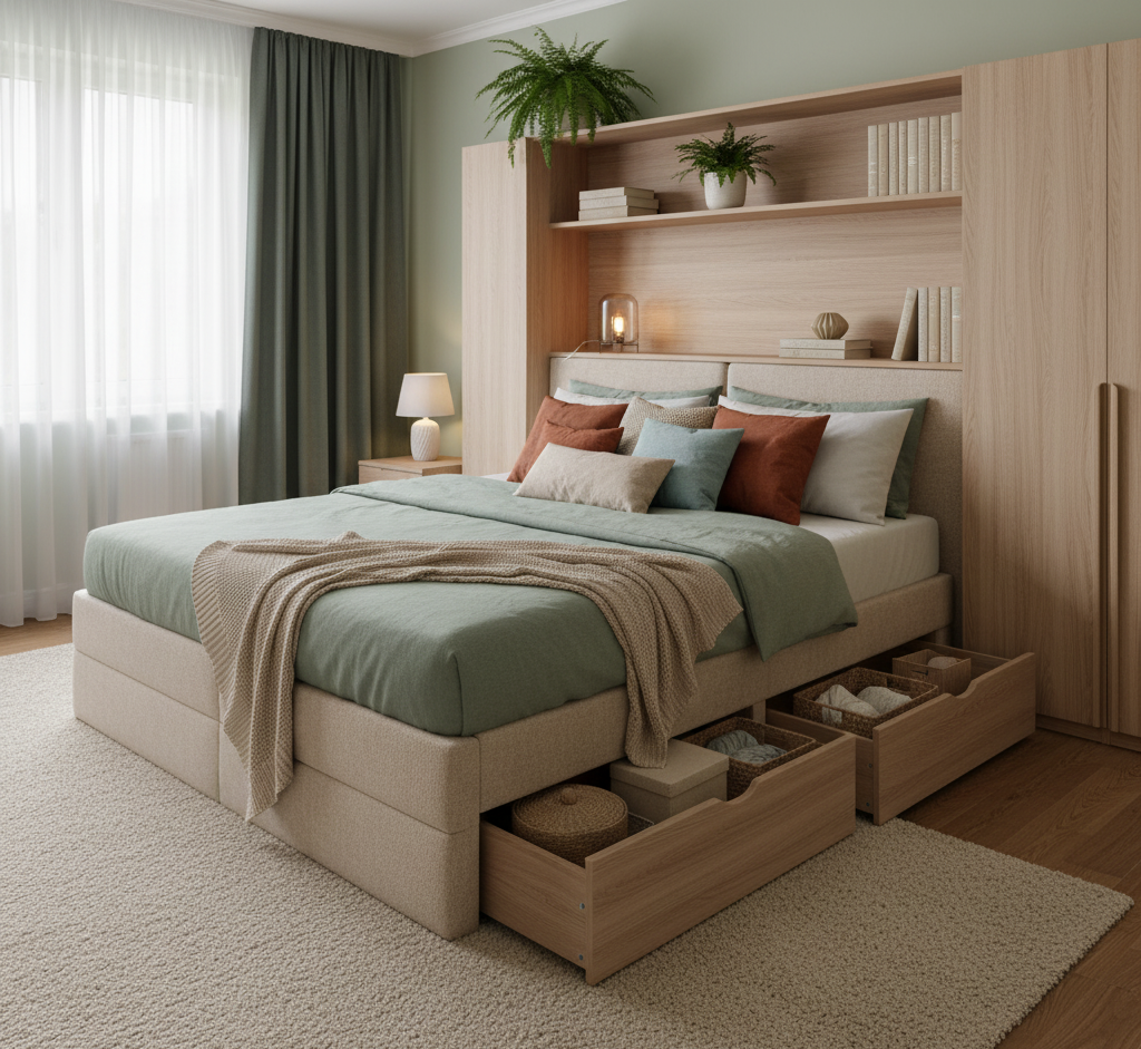 Ložnice s úložnými prostory