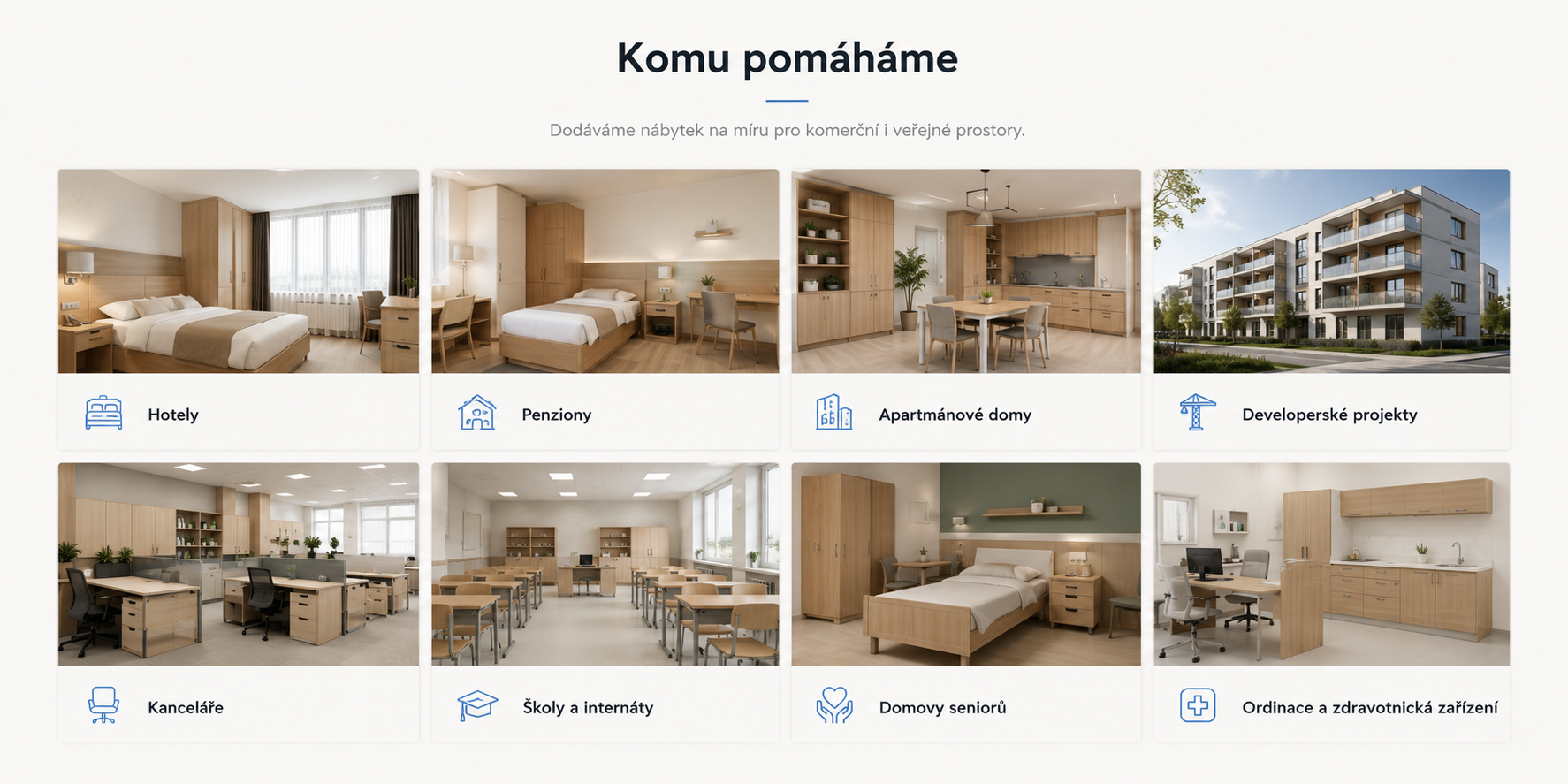 Zakázkový nábytek pro hotely, penziony, apartmány, ubytovny, kanceláře a další objemové projekty