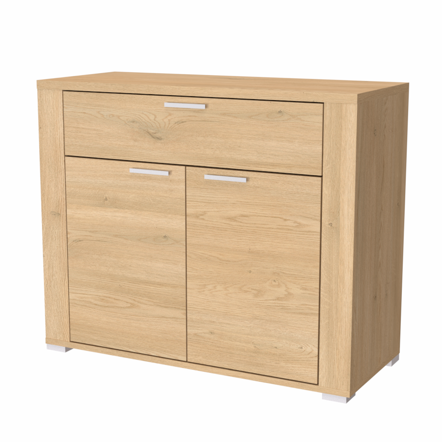 NÁBYTEK MIKULÍK s.r.o. ADEL 7 - komoda se zásuvkou a dvířky, 100x83cm Dekor: dub sametový