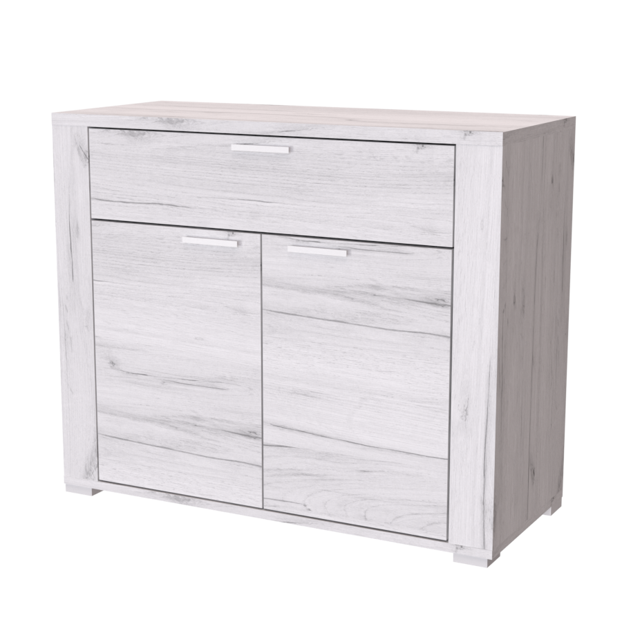 NÁBYTEK MIKULÍK s.r.o. ADEL 7 - komoda se zásuvkou a dvířky, 100x83cm Dekor: dub bělený