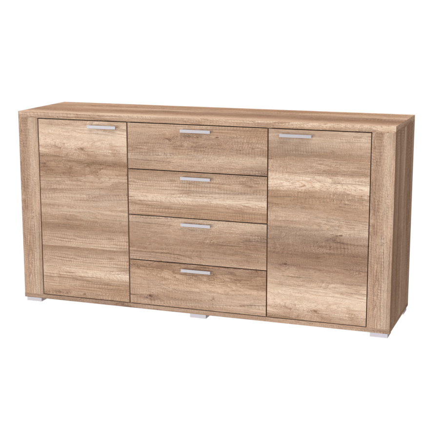NÁBYTEK MIKULÍK s.r.o. ADEL 8 - komoda velká se zásuvkami a dvířky, 160x83cm Dekor: dub kansas