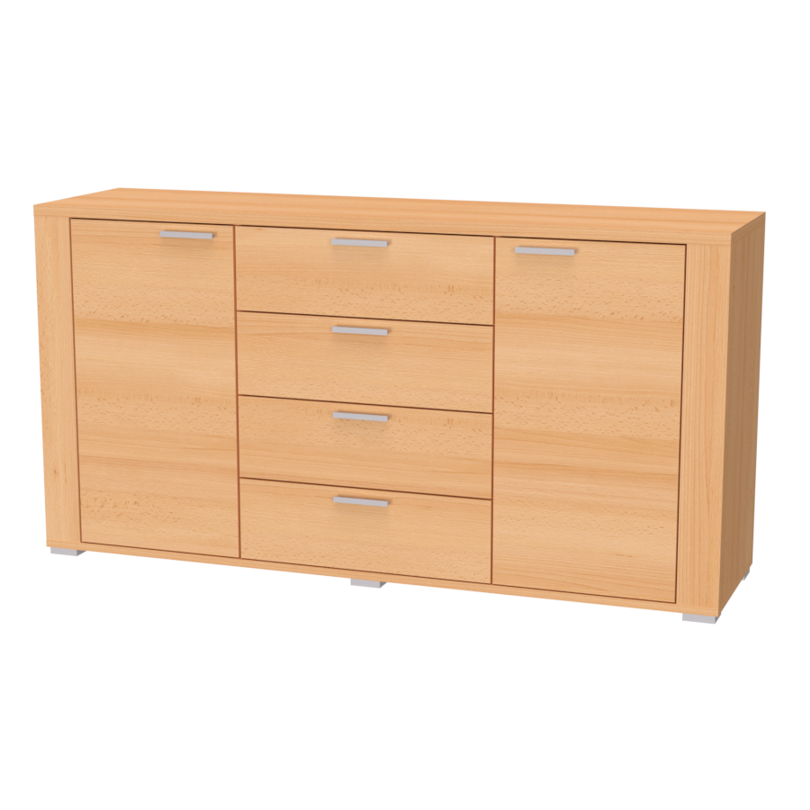 NÁBYTEK MIKULÍK s.r.o. ADEL 8 - komoda velká se zásuvkami a dvířky, 160x83cm Dekor: buk