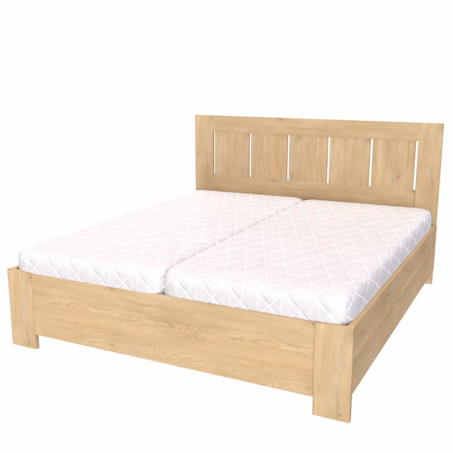 NÁBYTEK MIKULÍK s.r.o. AURA - manželská postel s lamelovými rošty 180x200cm / 160x200cm Dekor: dub sametový, Šířka pro matraci: 160cm, Výška čela: 110cm