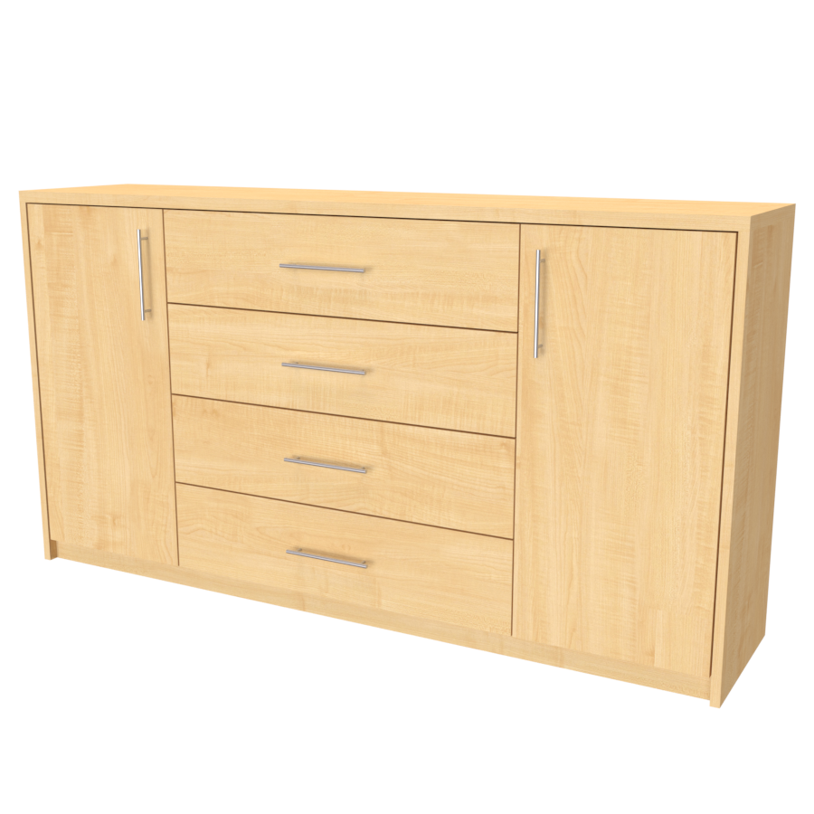 NÁBYTEK MIKULÍK s.r.o. AURA 3 - komoda, 160x86cm Šířka: 160cm, Hloubka: 43cm, Dekor: javor