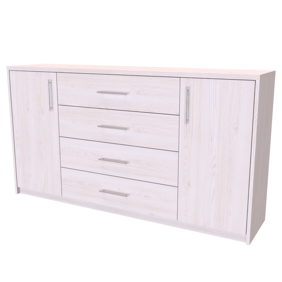 NÁBYTEK MIKULÍK s.r.o. AURA 3 - komoda, 160x86cm Šířka: 160cm, Hloubka: 43cm, Dekor: modřín latté