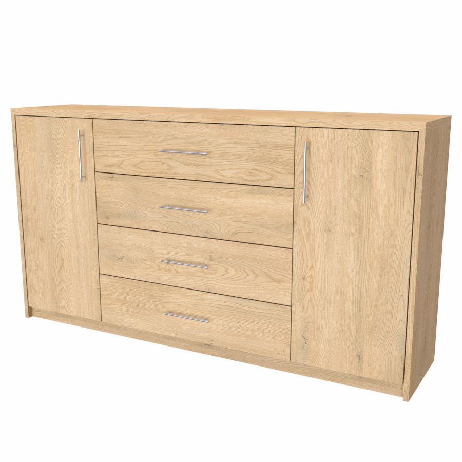 NÁBYTEK MIKULÍK s.r.o. AURA 3 - komoda, 160x86cm Šířka: 160cm, Hloubka: 43cm, Dekor: dub sametový