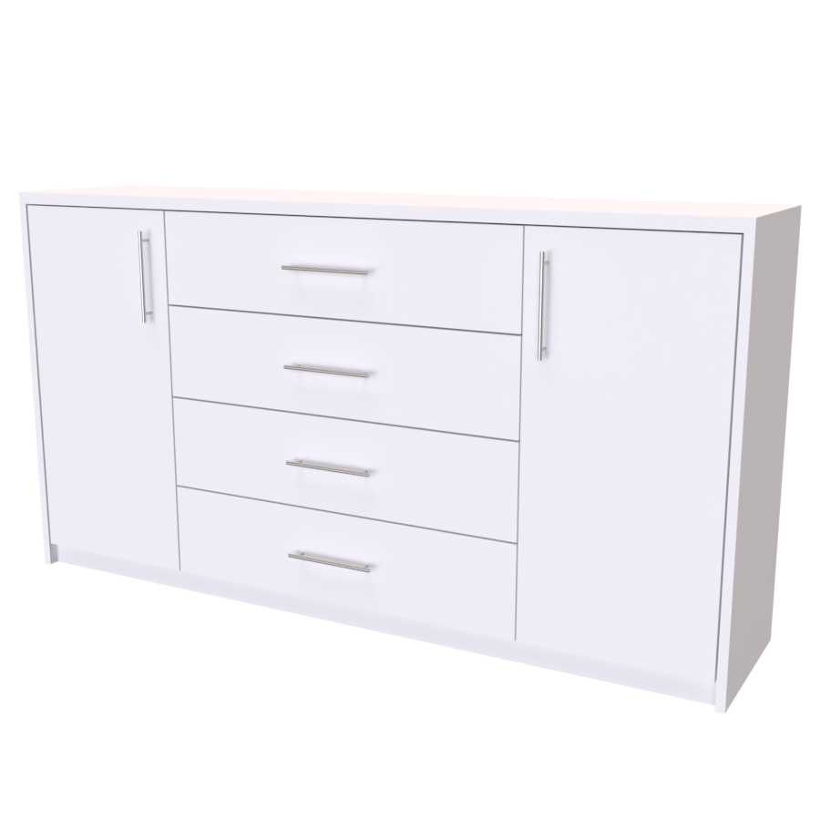 NÁBYTEK MIKULÍK s.r.o. AURA 3 - komoda, 160x86cm Šířka: 160cm, Hloubka: 43cm, Dekor: bílá struktura