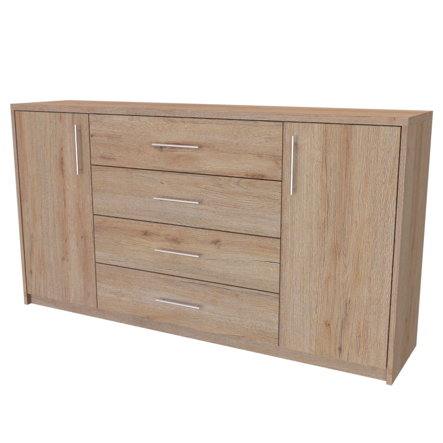 NÁBYTEK MIKULÍK s.r.o. AURA 3 - komoda, 160x86cm Šířka: 160cm, Hloubka: 43cm, Dekor: dub grande