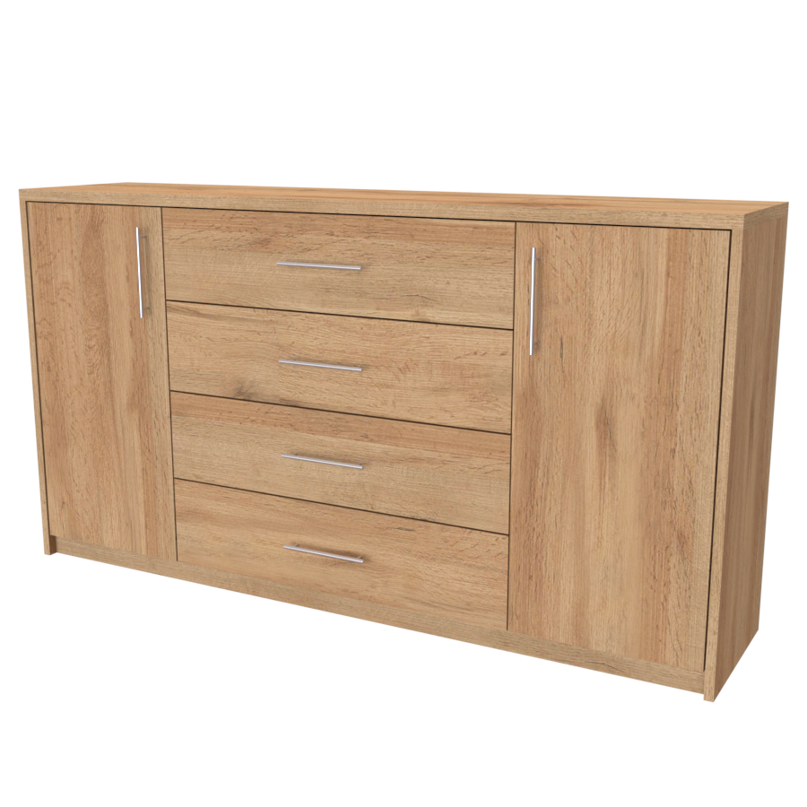 NÁBYTEK MIKULÍK s.r.o. AURA 3 - komoda, 160x86cm Šířka: 160cm, Hloubka: 43cm, Dekor: dub harmony