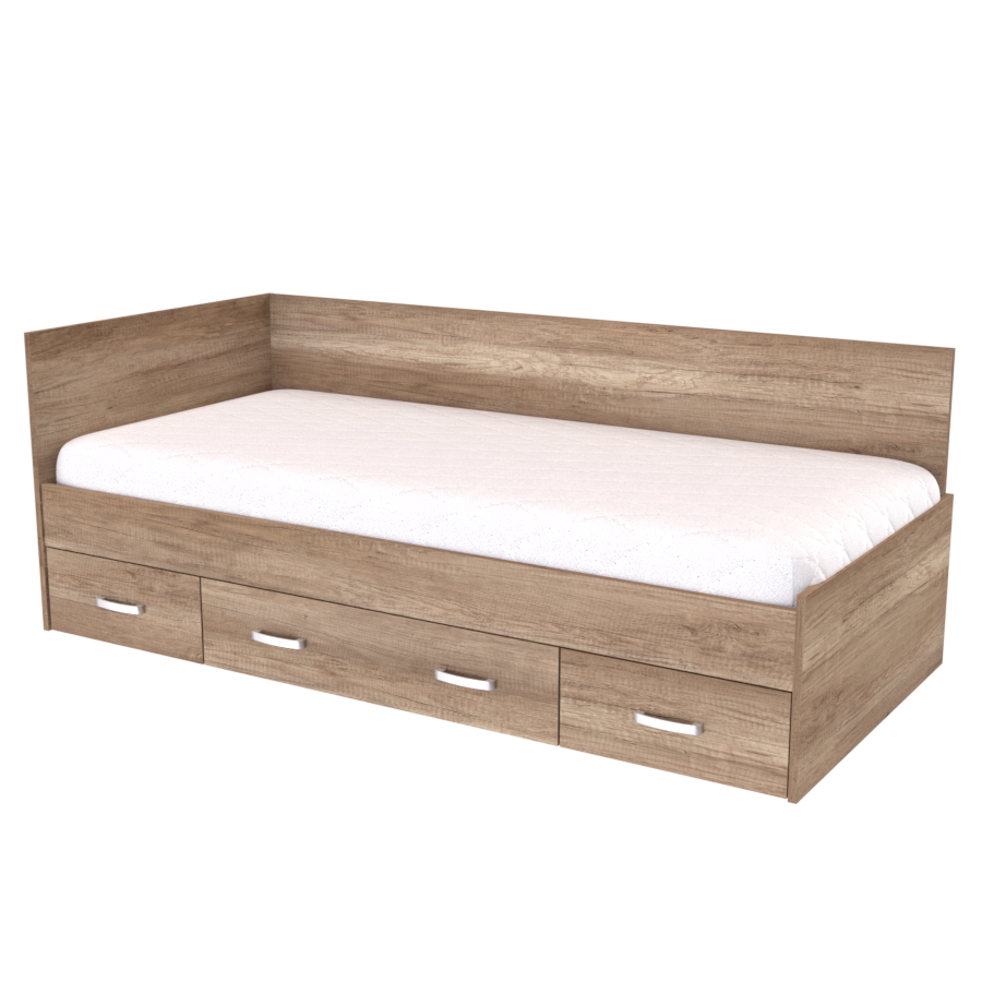 NÁBYTEK MIKULÍK s.r.o. PLUTO - postel s úložným prostorem, 90x200cm Dekor: dub kansas, Úchytka: JONY