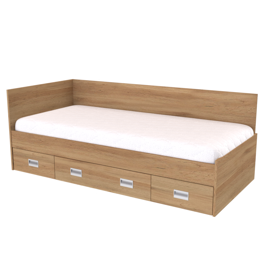 NÁBYTEK MIKULÍK s.r.o. PLUTO - postel s úložným prostorem, 90x200cm Dekor: dub harmony, Úchytka: STANDARD