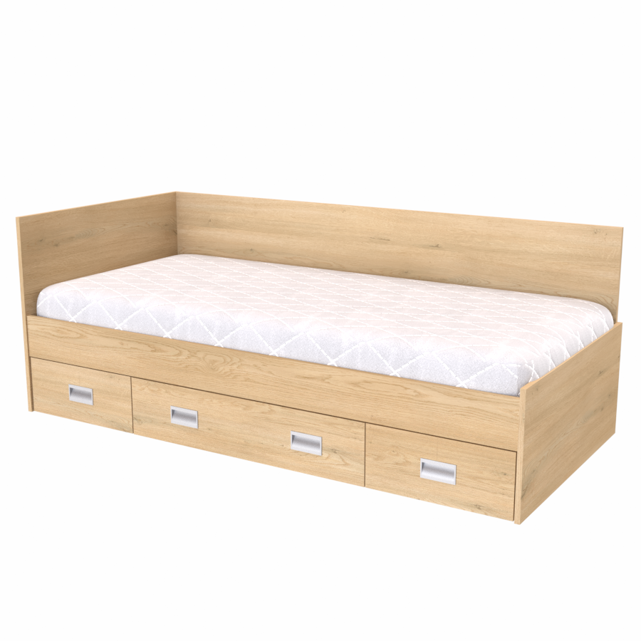 NÁBYTEK MIKULÍK s.r.o. PLUTO - postel s úložným prostorem, 90x200cm Dekor: dub sametový, Úchytka: STANDARD