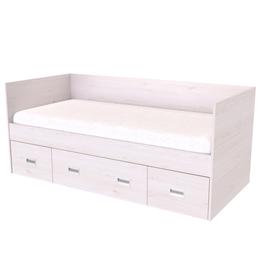 NÁBYTEK MIKULÍK s.r.o. NEMO - postel 90x200cm, 3 zvýšená čela (včetně roštu) Dekor: modřín latté