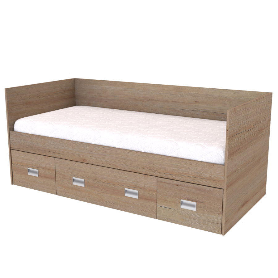 NÁBYTEK MIKULÍK s.r.o. NEMO - postel 90x200cm, 3 zvýšená čela (včetně roštu) Dekor: dub grande